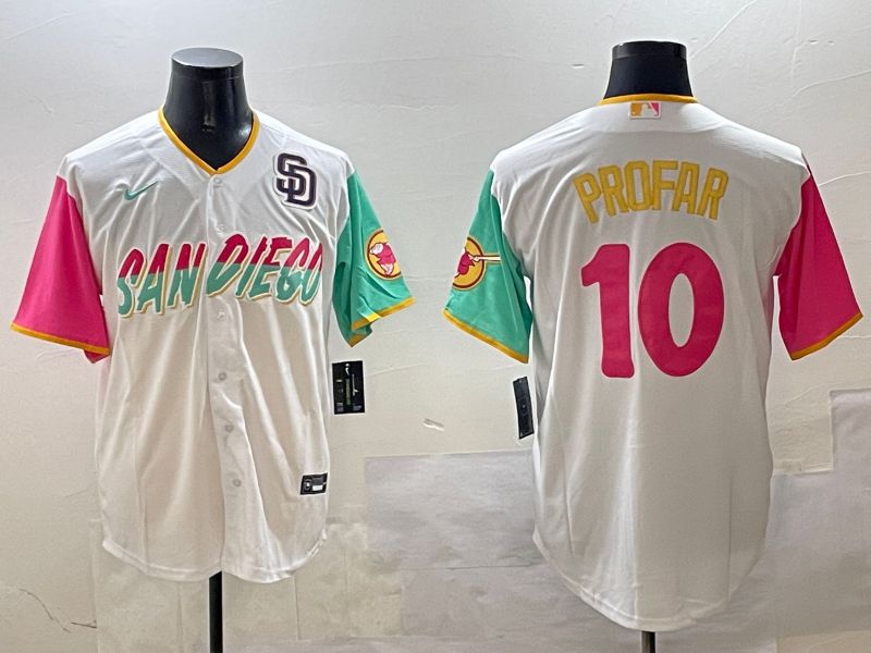Men San Diego Padres #10 Profar White City Edition 2025 Nike MLB Jersey style 6